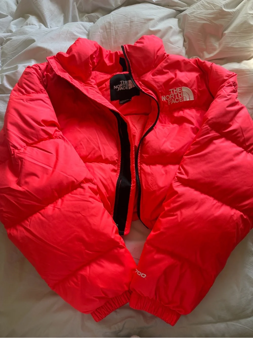The North Face Nuptse Coral Hot Pink Puffer Jacket - Picture 6 of 12